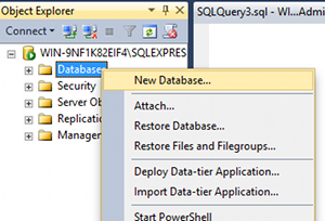 creating a database in sql server management studio 17