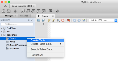 node js mysql create table