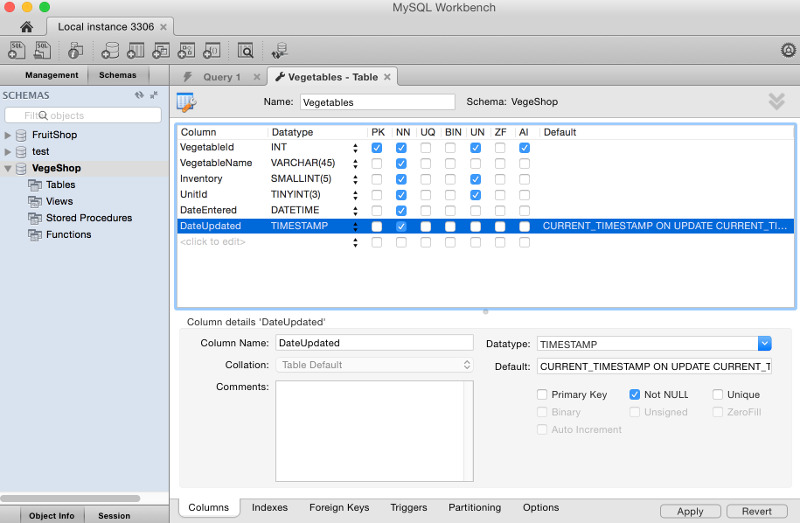 create database mysql