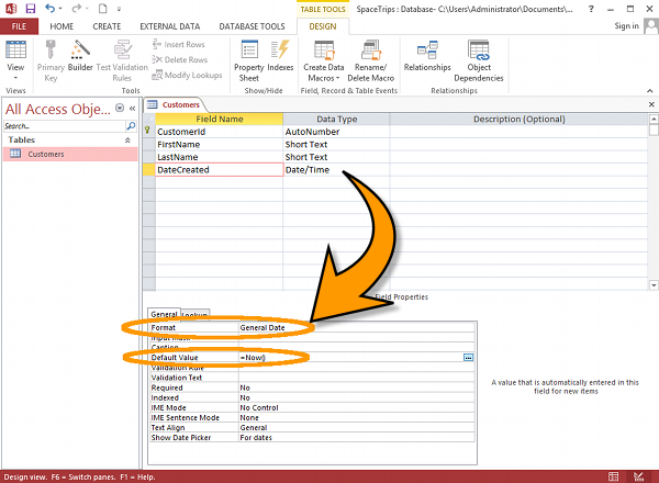 how to move fields in access form design view