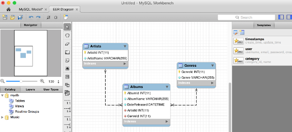 Err диаграмма в mysql workbench