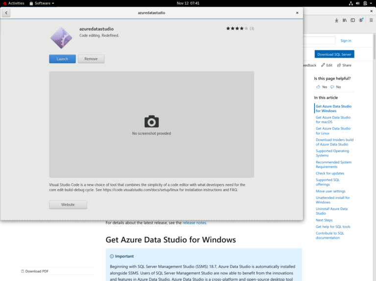 azure data studio linux desktop icon