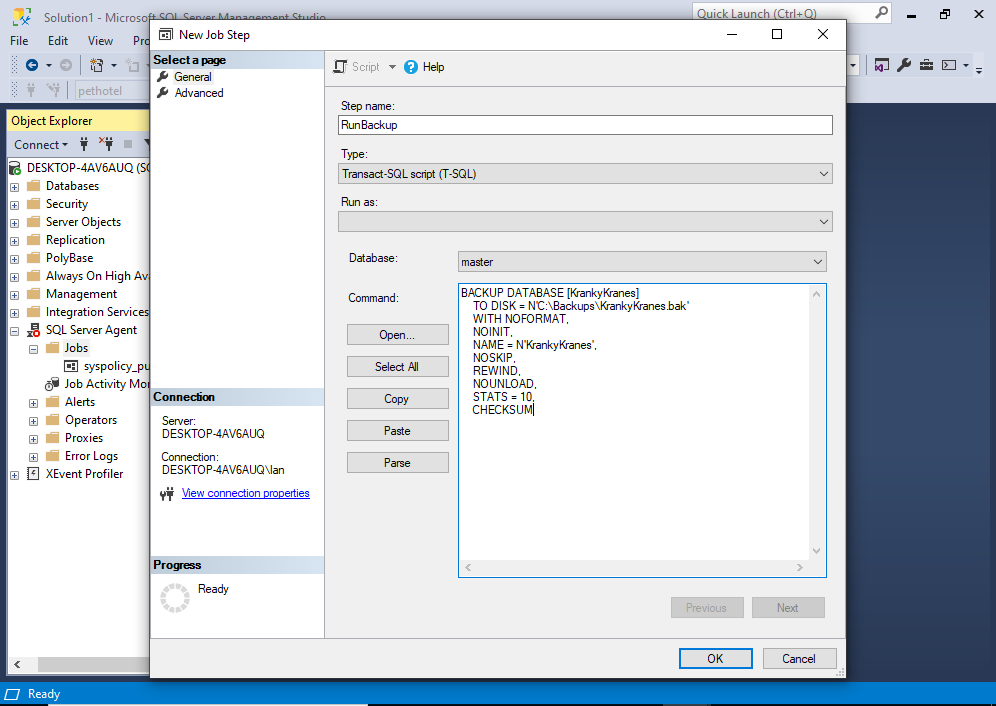 Create A Sql Server Agent Job Using Ssms 9850