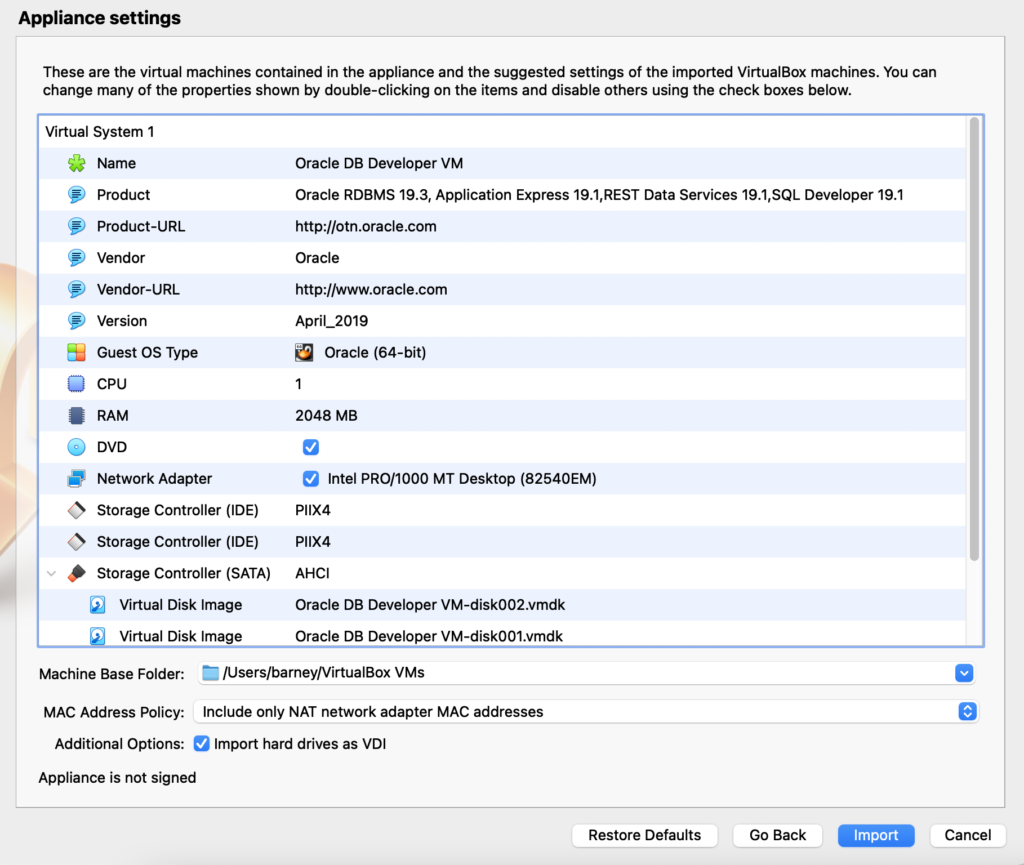 install oracle database mac