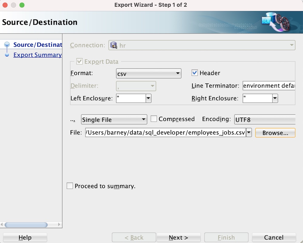 sqlite database browser export query result