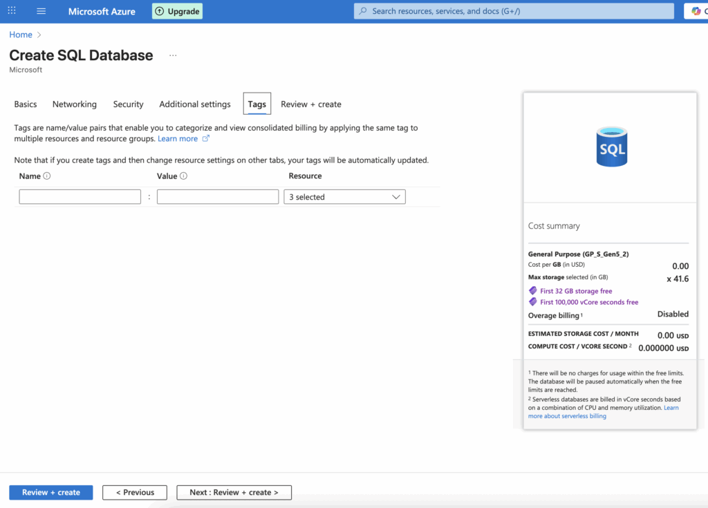 Screenshot of the Tags screen.