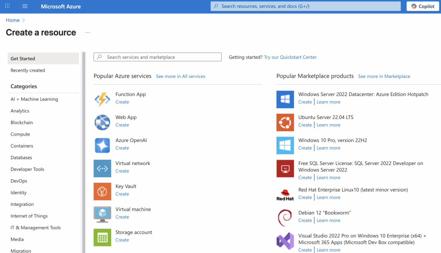 Create a Resource Group in the Azure Portal