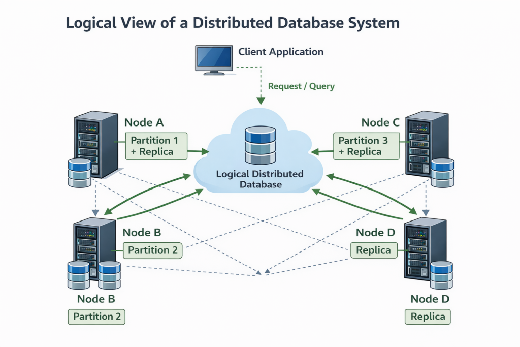 Logical view of a distributed database system